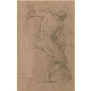 Sitting Male Nude by an Anonymous of the XVII century - Old Masters Artwork