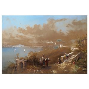 Bay Of Naples by Thomas Charles Leeson Rowbotham - Old Master Artwork
