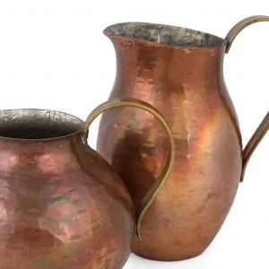 Two Vintage Copper Pitchers