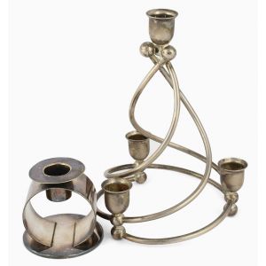 Two Art Nouveau Spiral Candlesticks