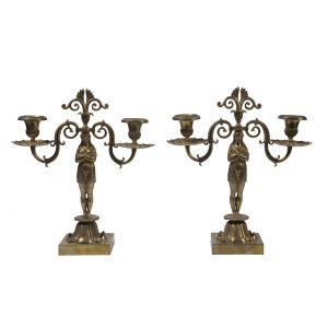 Ancient Pair of Candle Holders - French Manufacture 19th Century