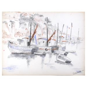 Les bateaux by Giselle Halff - Modern Artwork
