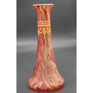 Art Deco Red Marbled Vase