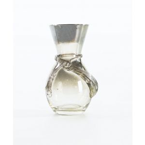 Fumè Glass Vase With Ribbon