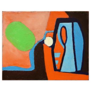 Green Oval on Light Blue Shape