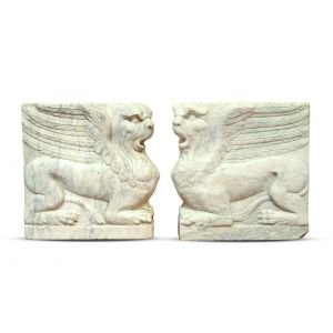 Pair of Bas-reliefs in Turkish Marble