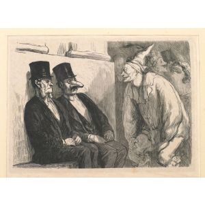 Bal de l'Opera: Tu t'amuses trop! by Etienne after Honoré Daumier - Old Master Artwork