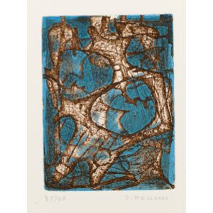 Turquoise and Brown Composition