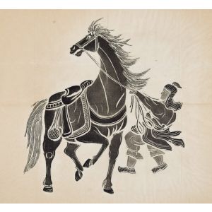 Rider Taming a Horse by Anonymous - Modern Artwork
