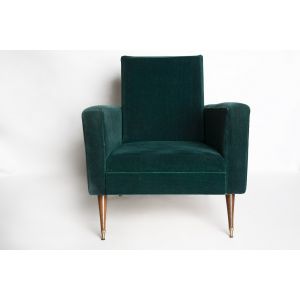 Pair of Green Velvet Armchairs