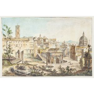 Rome by an Anonymous artist of XIX century- Old Master Artwork