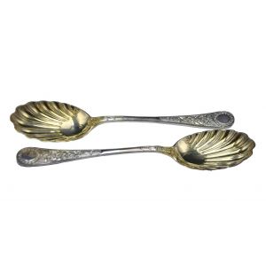 Vintage Silver Serving Cutlery - England Late 19th Century