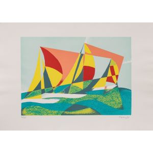 Seascape + Sails by Osvaldo Peruzzi - Contemporary Artwork