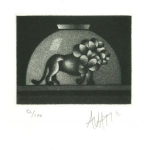 Lion in Bowl by Mario Avati - Contemporary Artwork