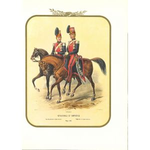 Honor Guard - Lithograph by Antonio Zezon. Naples 1852.