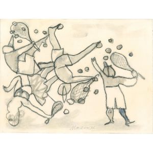 Tennis Player by Mino Maccari - Contemporary Artworks