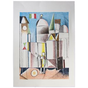 Italian City by Franco Gentilini - Contemporary Artwork