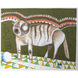 The Cat by Franco Gentilini - Contemporary Artwork