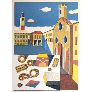 The Sweet in Square by Franco Gentilini - Contemporary Artwork
