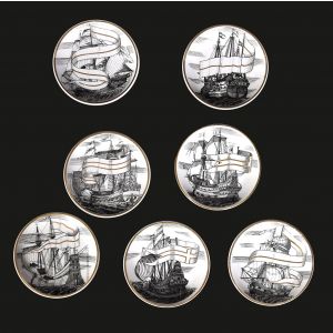  Set of Seven Plates 'Velieri'