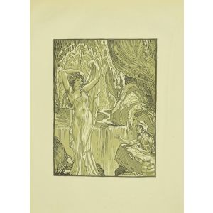 The Vestal And The Waterfall by Ferdinand Bac - Modern Artwork 