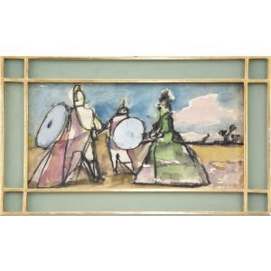 Figures  by Mino Maccari - Modern Artwork