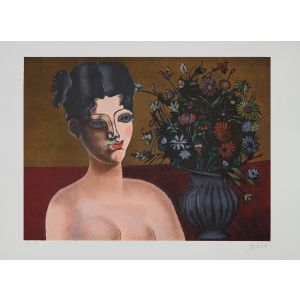 Ragazza Con Vaso Di Fiori 