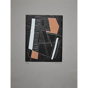Abstract Brown Composition by Alberto Magnelli -  Contemporary Artworkl