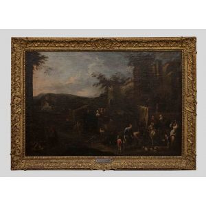 Market Scene - Pietro Domenico Olivero - Modern Art