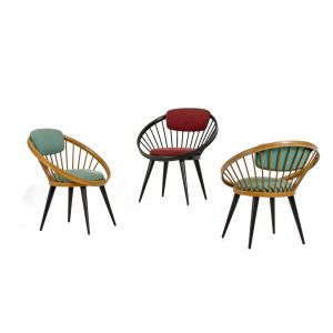 Three Round Lounge Chairs - SOLD