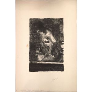 P. BONNARD, Femme Debout dans sa Baignoire, Lithograph, 1925.
