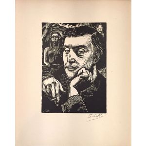 G.D. de MONFREID, Portrait de Paul Gauguin, Woodcut, 1900 ca.