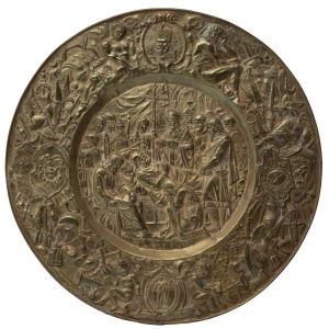 Big Copper Gilded Plate