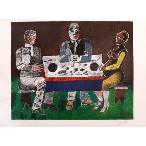 Contemporary art, Artwork, Print, Lithograph, Franco Gentilini, Luisa e Ippolito