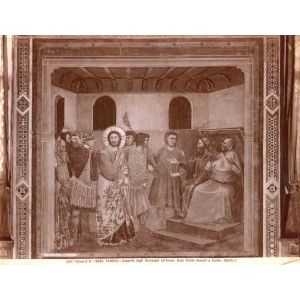 Jesus Christ in front of Caifas  by Giotto - Vintage Photograph