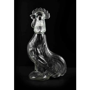 Vintage Glass Rooster Shaped Bottle