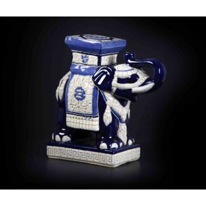 Lucky Blue Ceramic Elephant