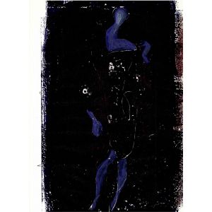 Blue Figure in Dark Night
