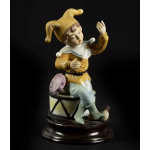 Vintage Terracotta Child and Tambourine