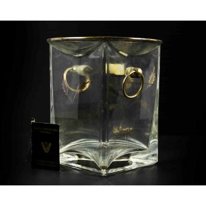 Vintage Glass and Brass Ice Container