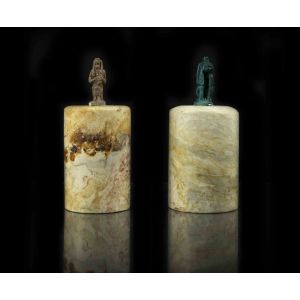 Pair of Marble and Stone Paperweight - SOLD