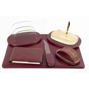 Vintage Leather Desk Complete Set