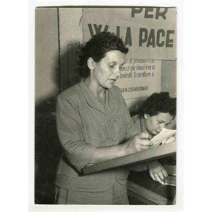 The lecture - Vintage Photograph About Women Rights
