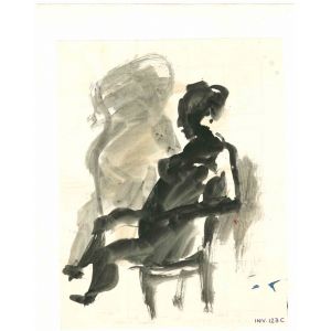 Seated Woman and Surreal Scene