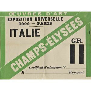 Certificate of Admission to the Universal Exhibition in Paris, 1900
