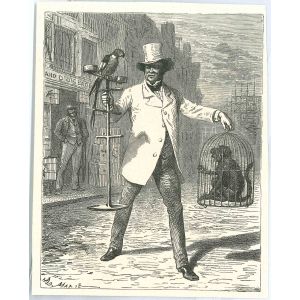 A Showman with Hawk and Monkey