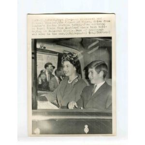 Queen Elizabeth and  Prince Carlo - Vintage Photograph