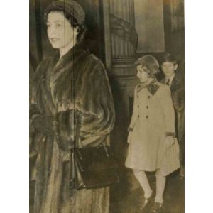 Queen Elizabeth with Princess Anne and Prince Charles-  Vintage Photograph