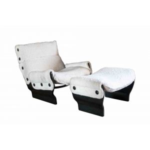 Lounge Chair and Pouff 