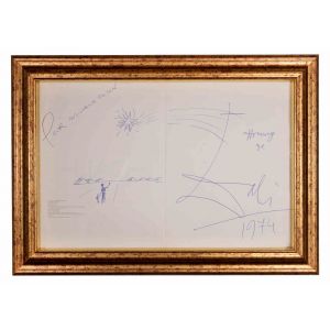 Hommage de Dalí - Original Pen Sketch by Salvador Dalì